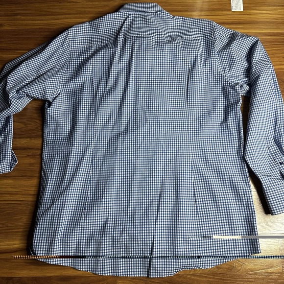 Eton Shirt Men XXL 18/46 Blue Gingham Check Plaid Contemporary Dress Long Sleeve - Picture 7 of 8